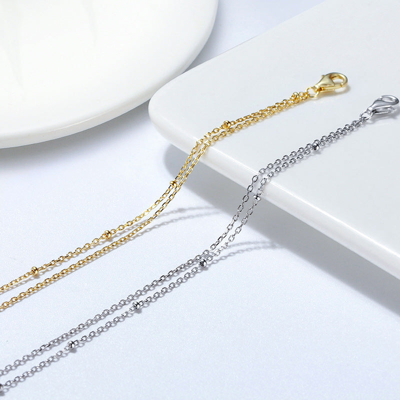 Silver Anklet Cross Pendant – 925 Silver Moissanite Elegance