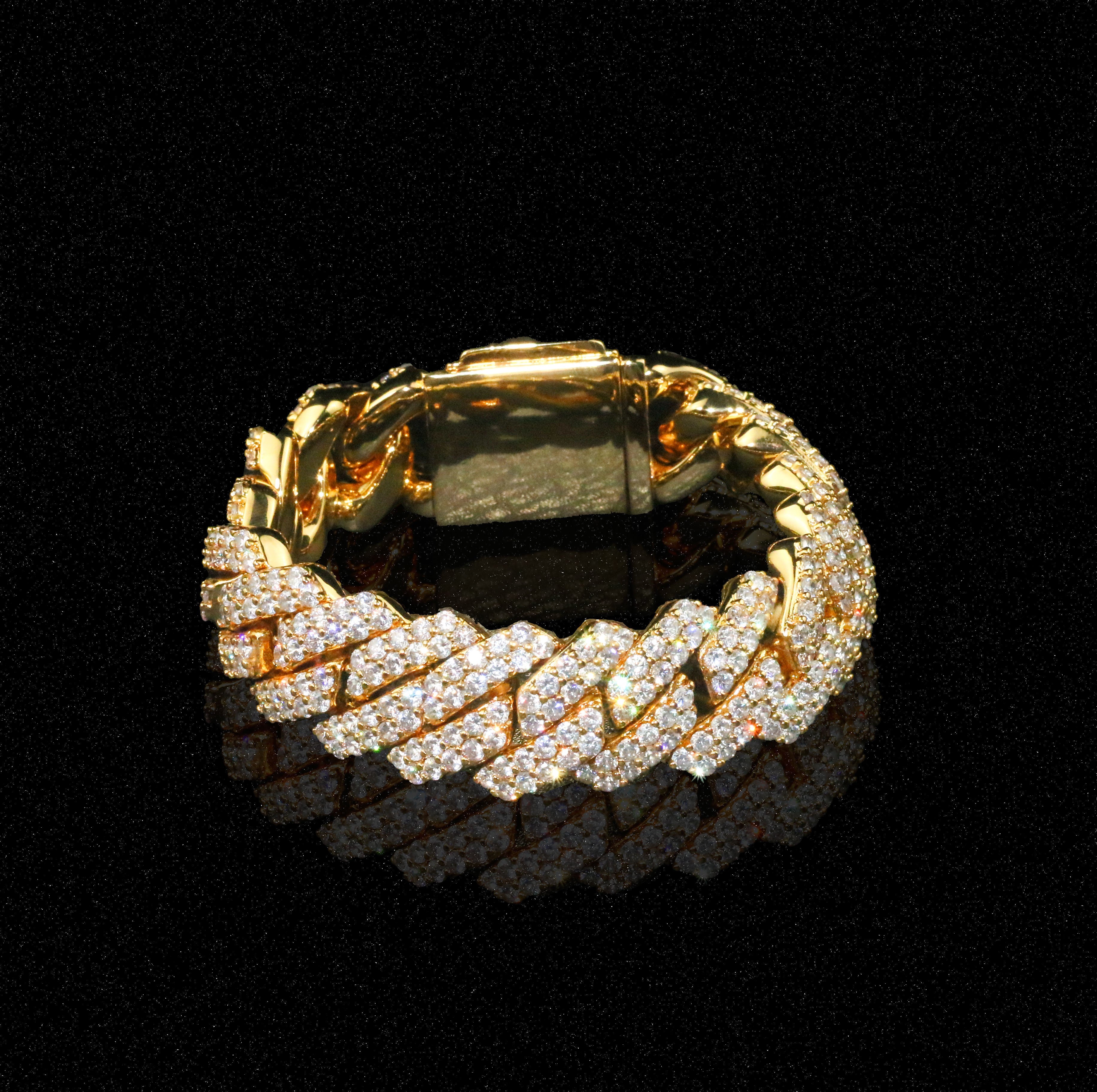 19mm Diamond Prong Cuban Link Bracelet