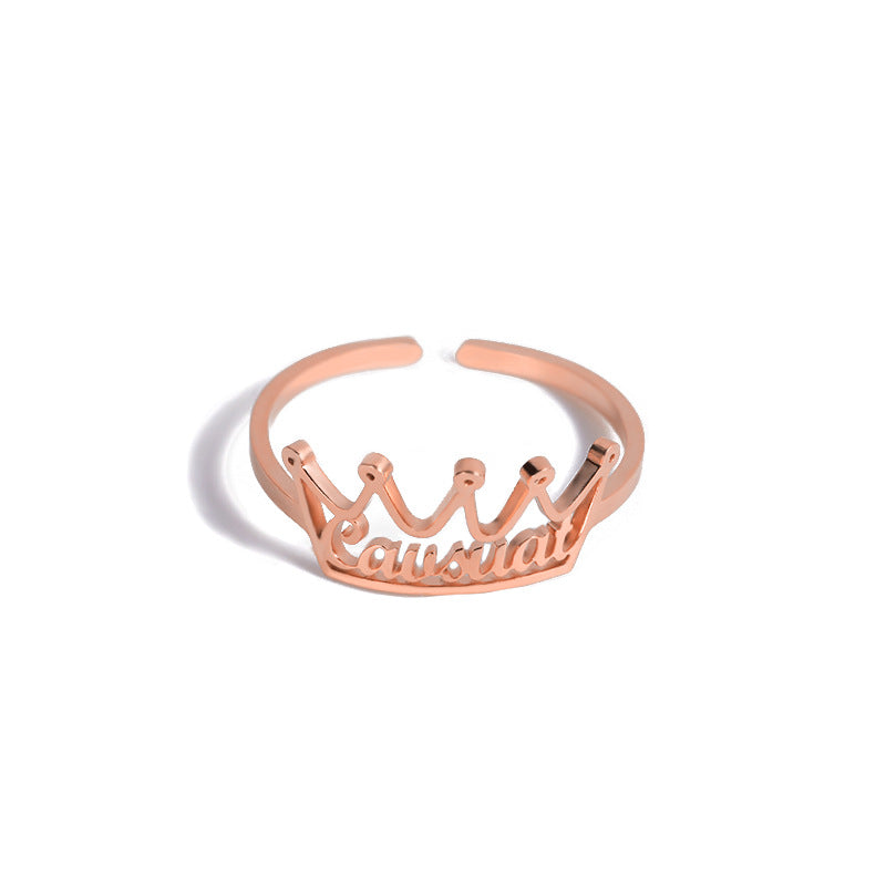 Crown custom name ring