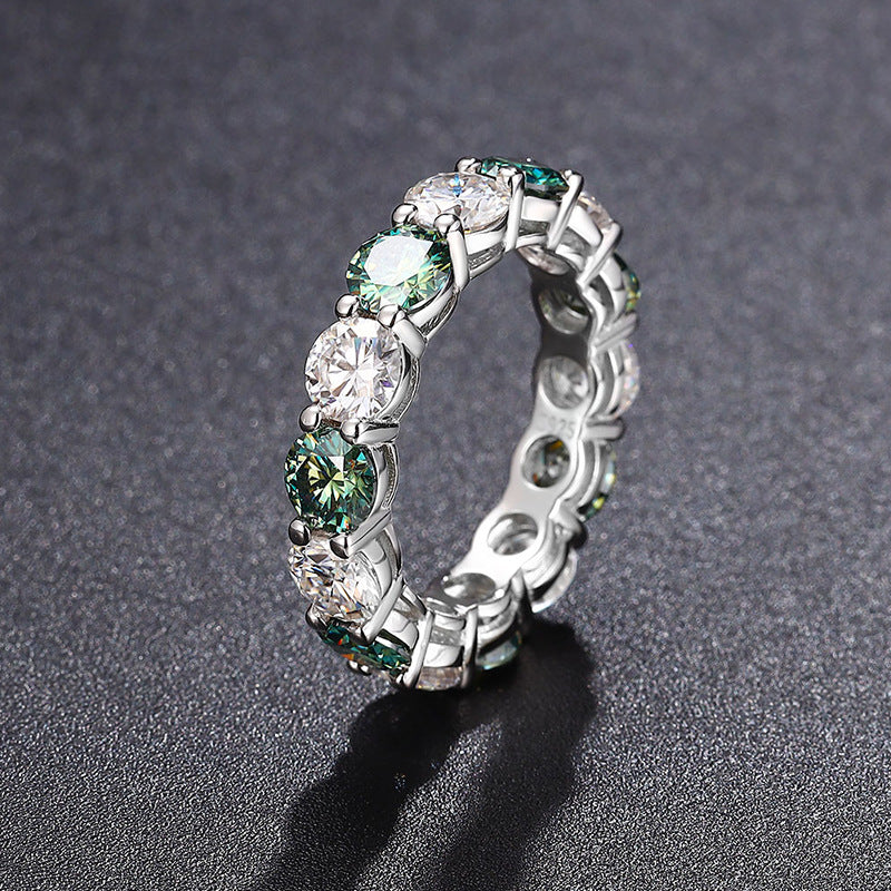 925 Silver Moissanite Single Row Eternity Ring