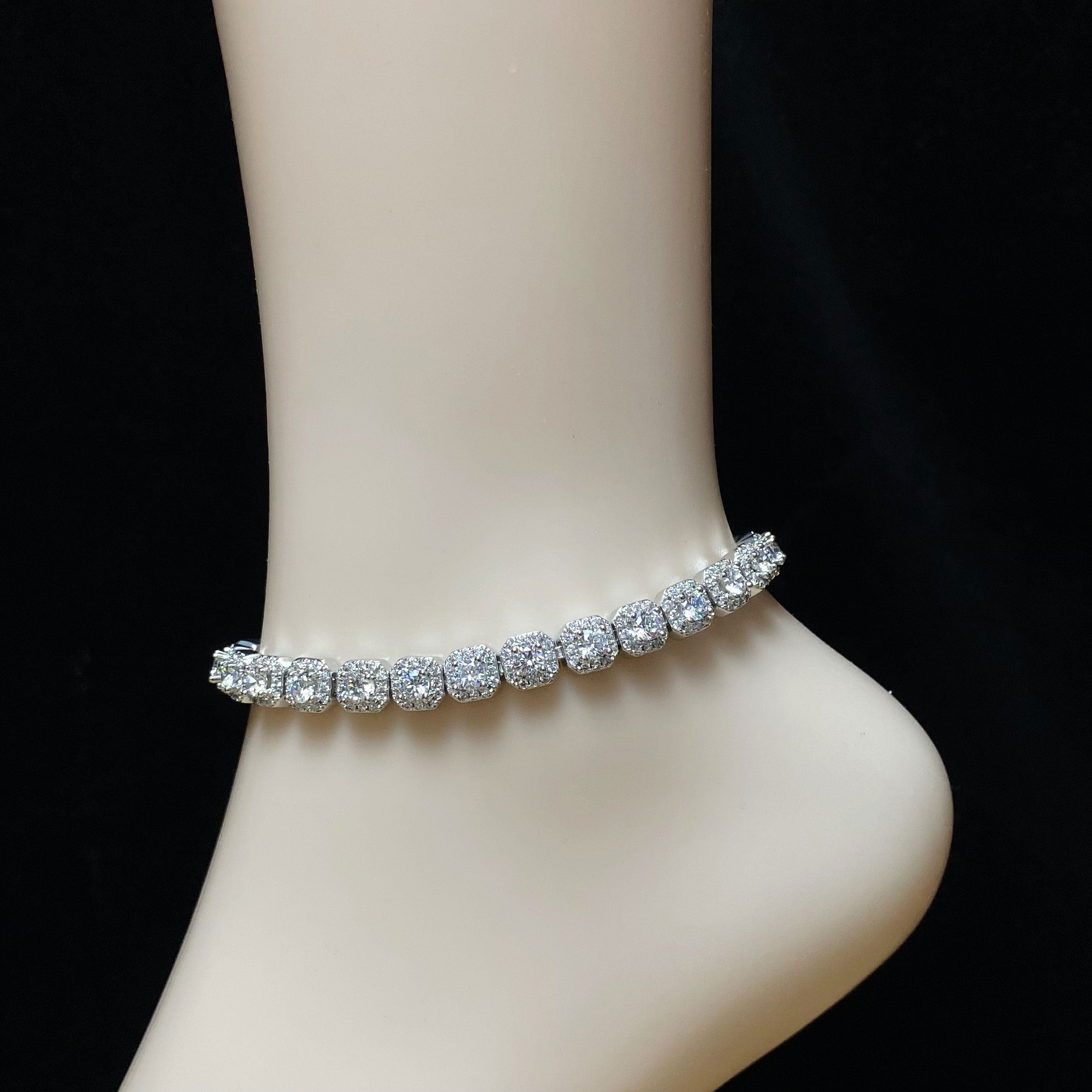 Clustered Tennis Anklet Women – Sparkling Ankle Bracelet