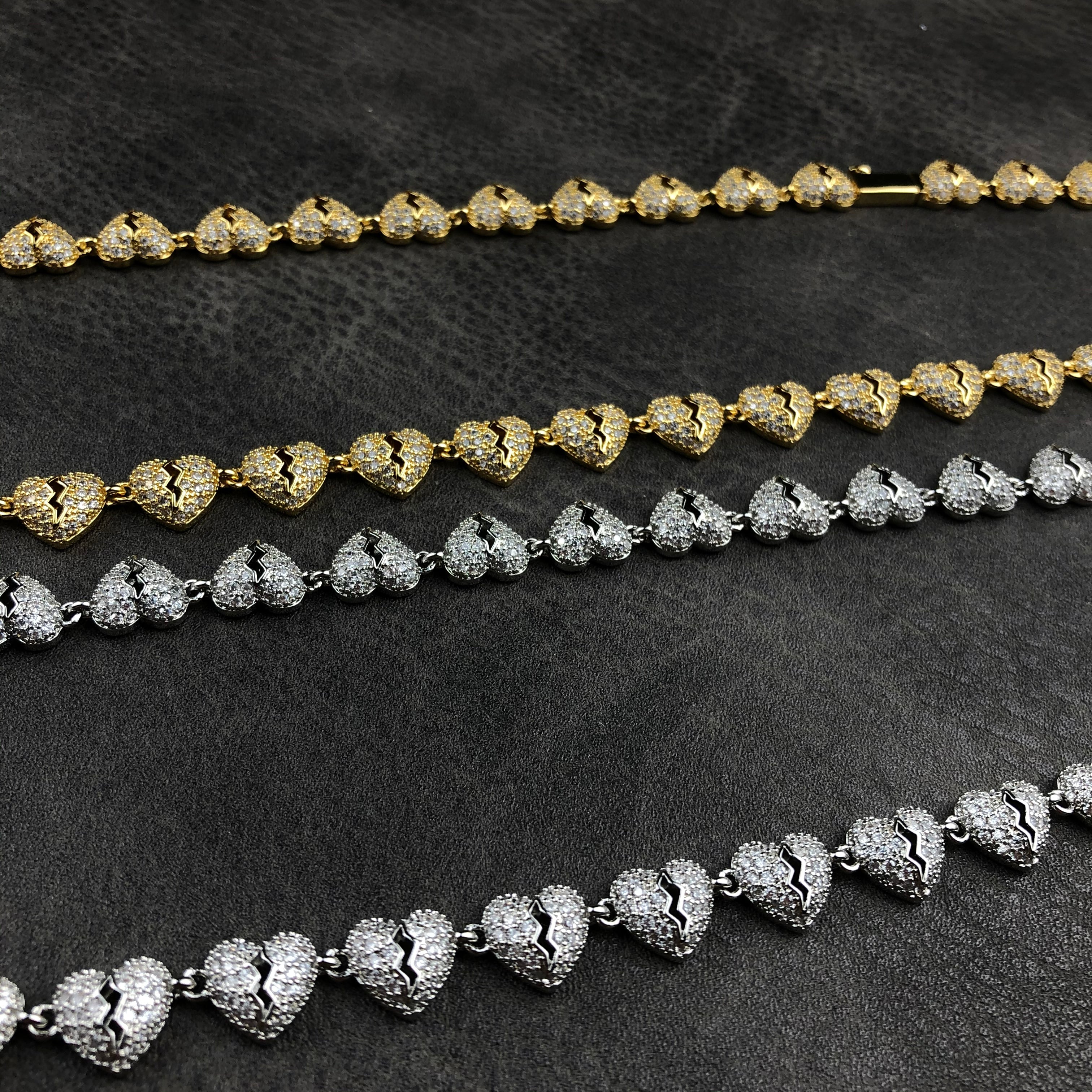 Iced Broken Heart Chain