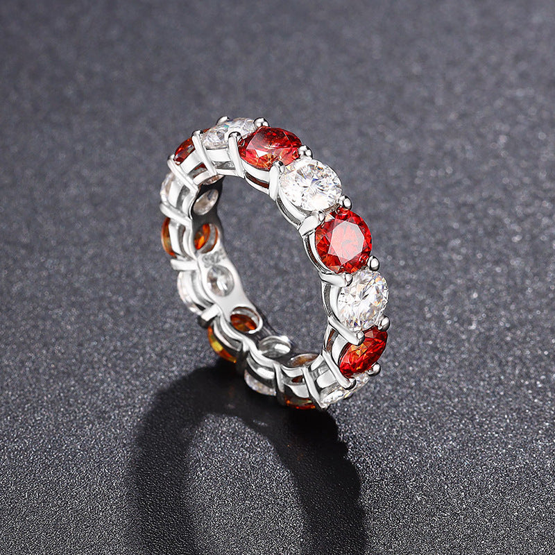 925 Silver Moissanite Single Row Eternity Ring