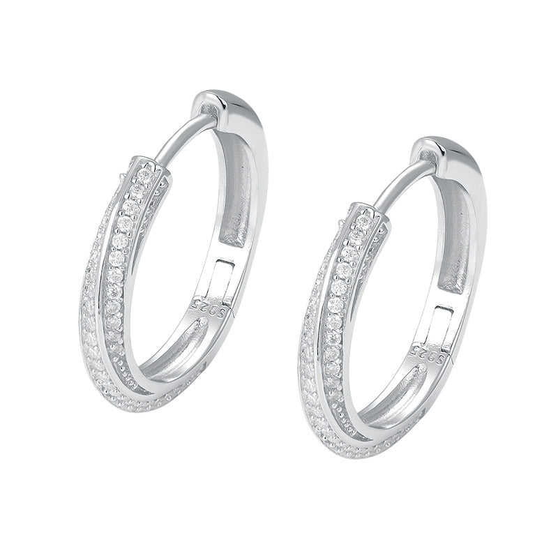 925 Silver Moissanite Earrings 21mm