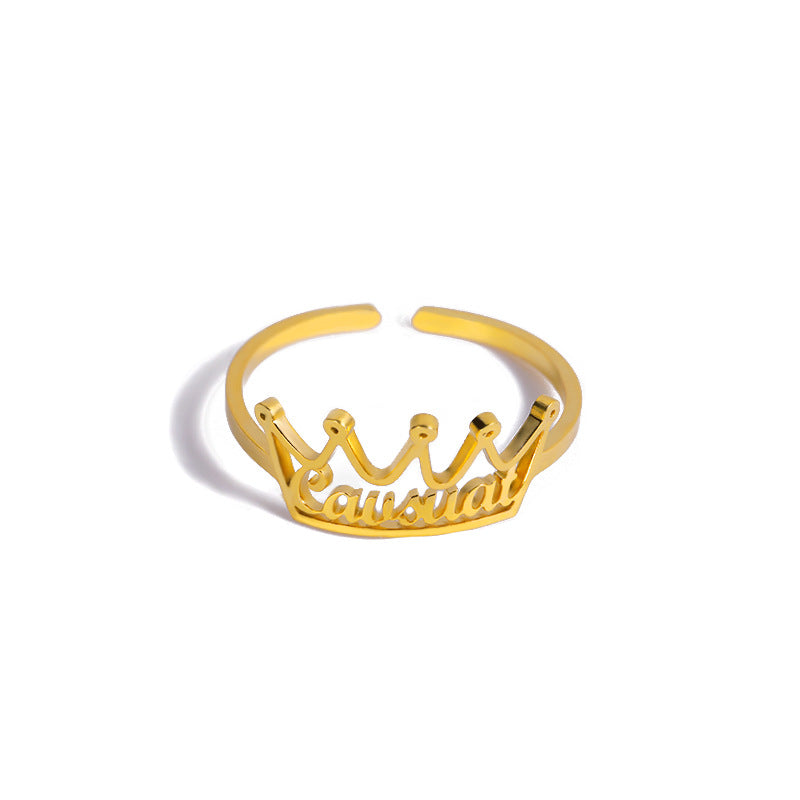Crown custom name ring