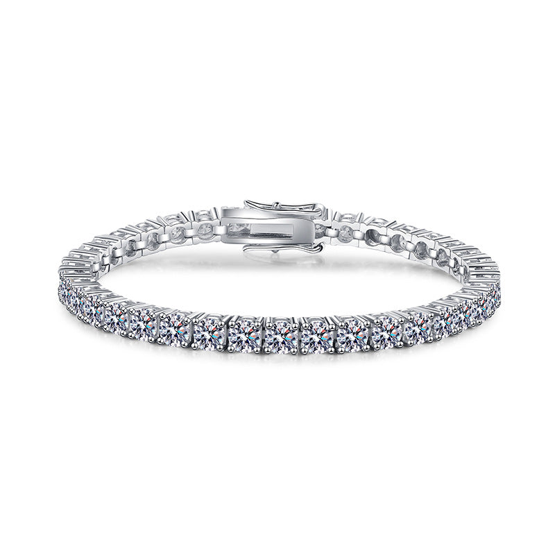 Moissanite Tennis Chain Bracelet in 925 Silver