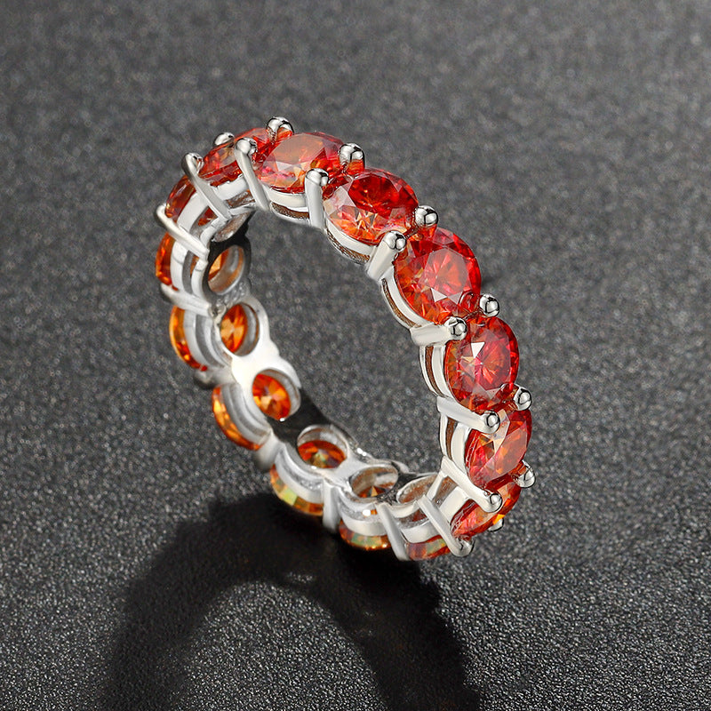 925 Silver Moissanite Single Row Eternity Ring