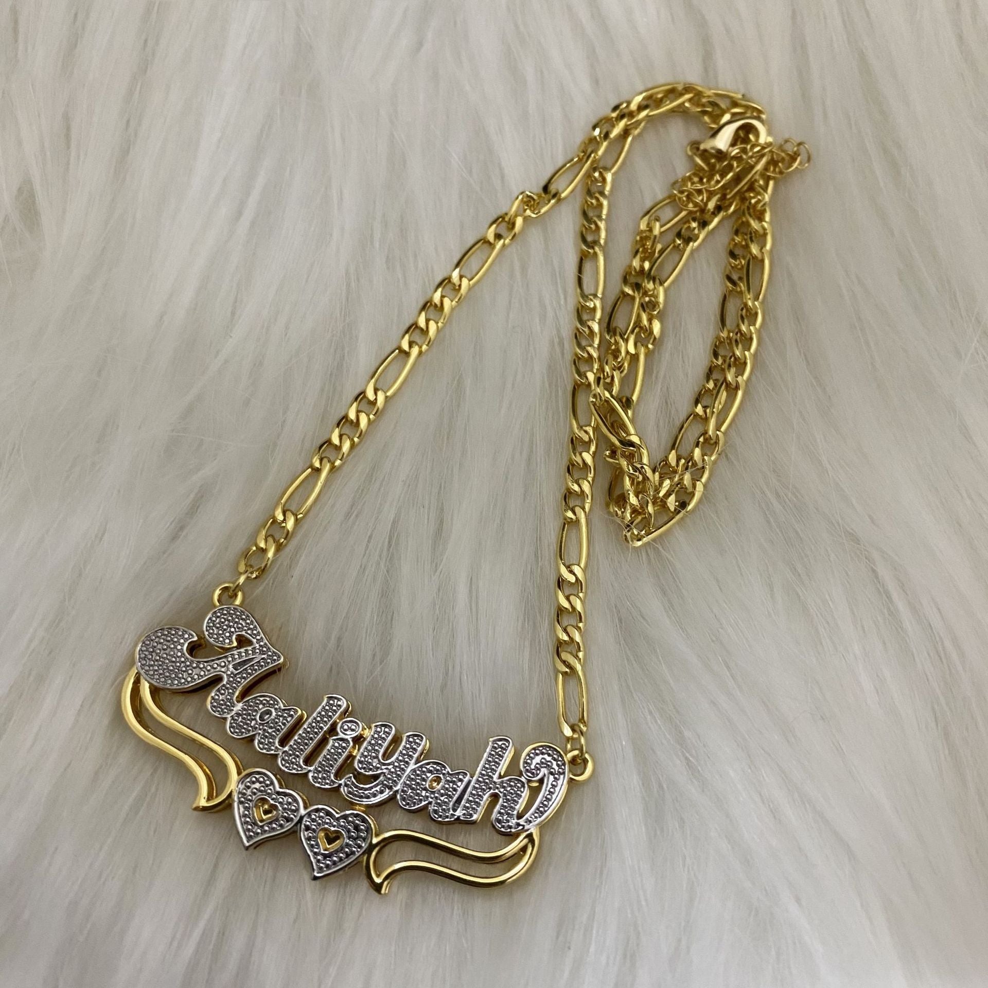 New double color name necklace