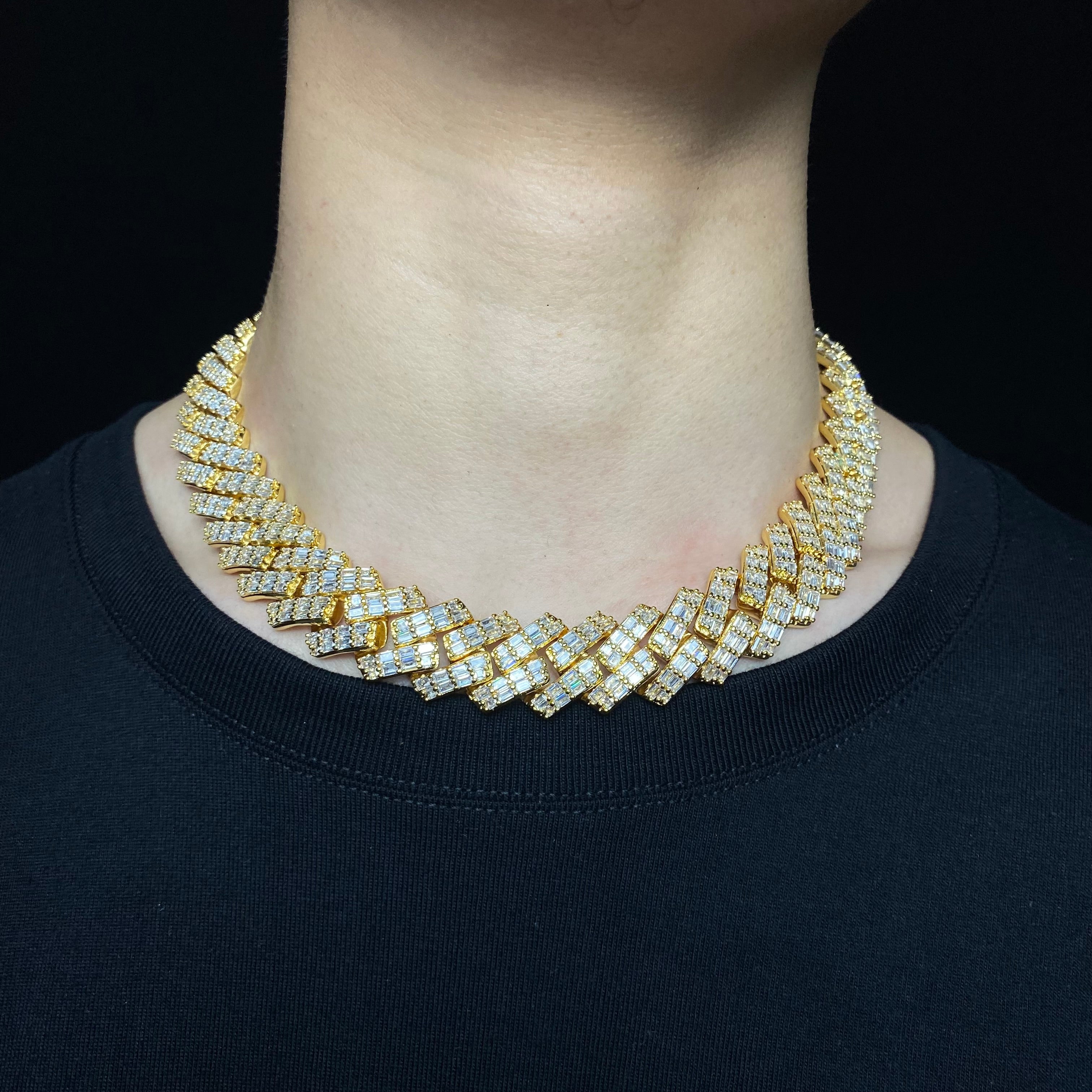 19mm Baguette Prong Cuban chain