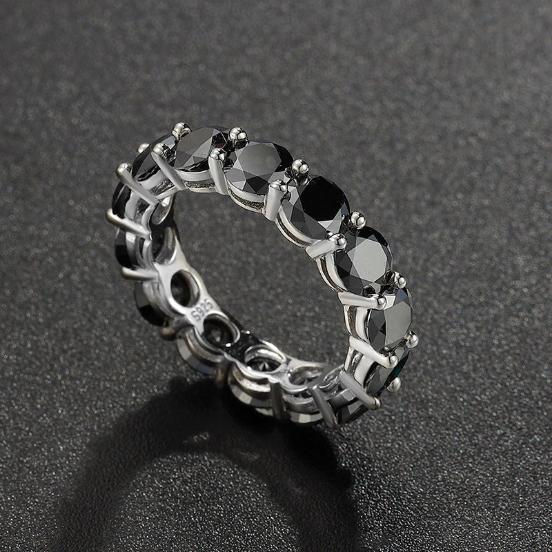 925 Silver Moissanite Single Row Eternity Ring
