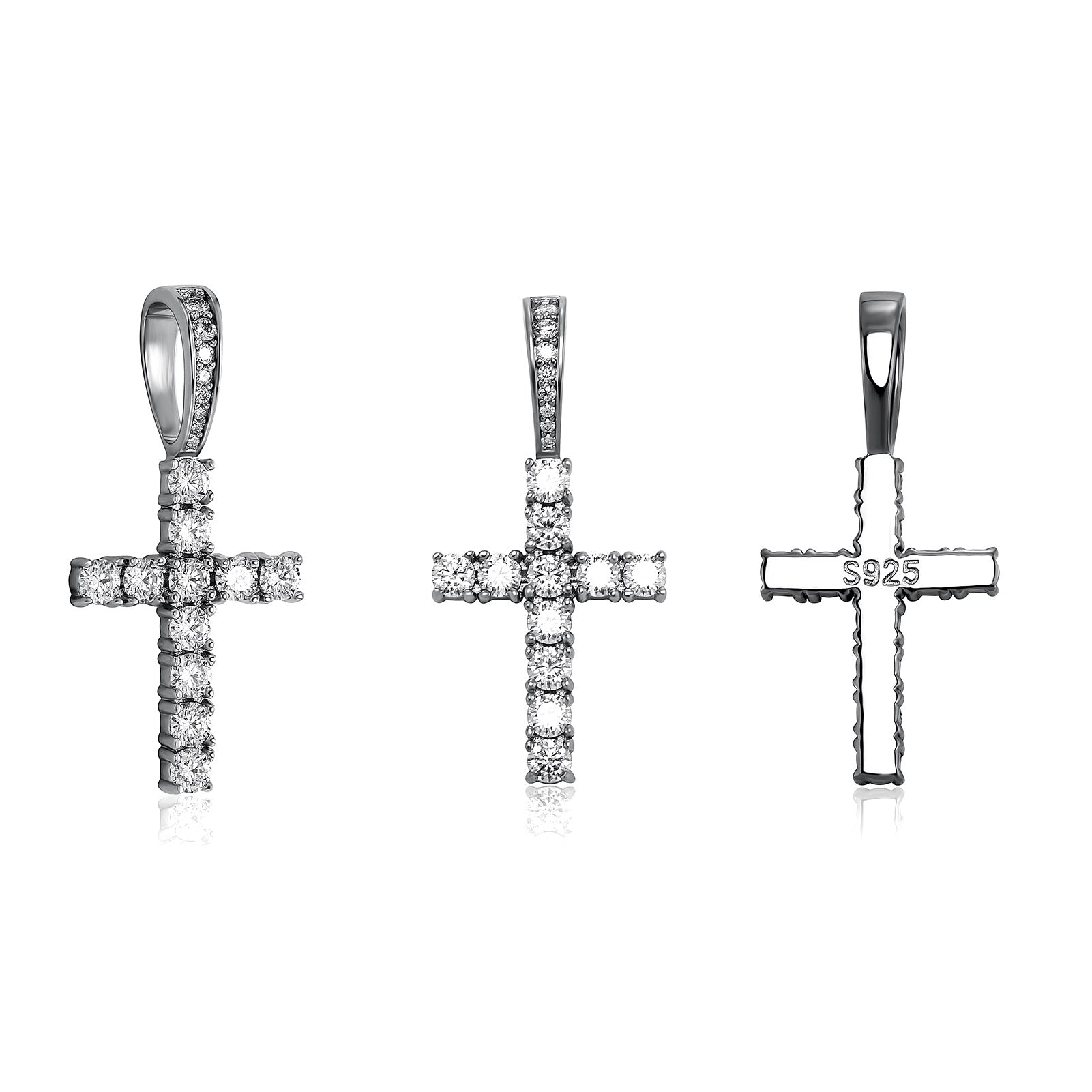 925 Silver Moissanite Cross Pendant – Elegant Sparkle