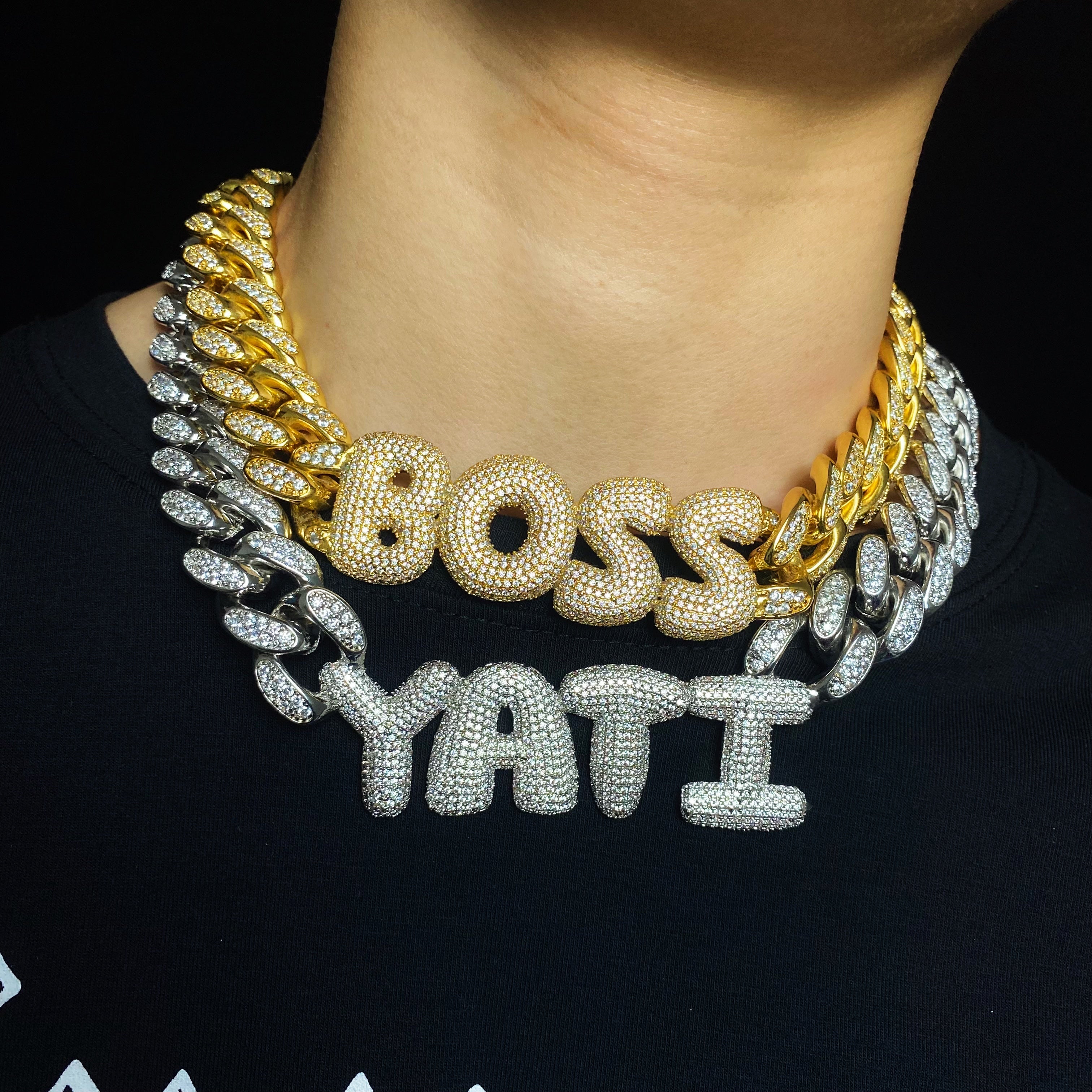 Custom Large Bubble & 19mm cuban chain