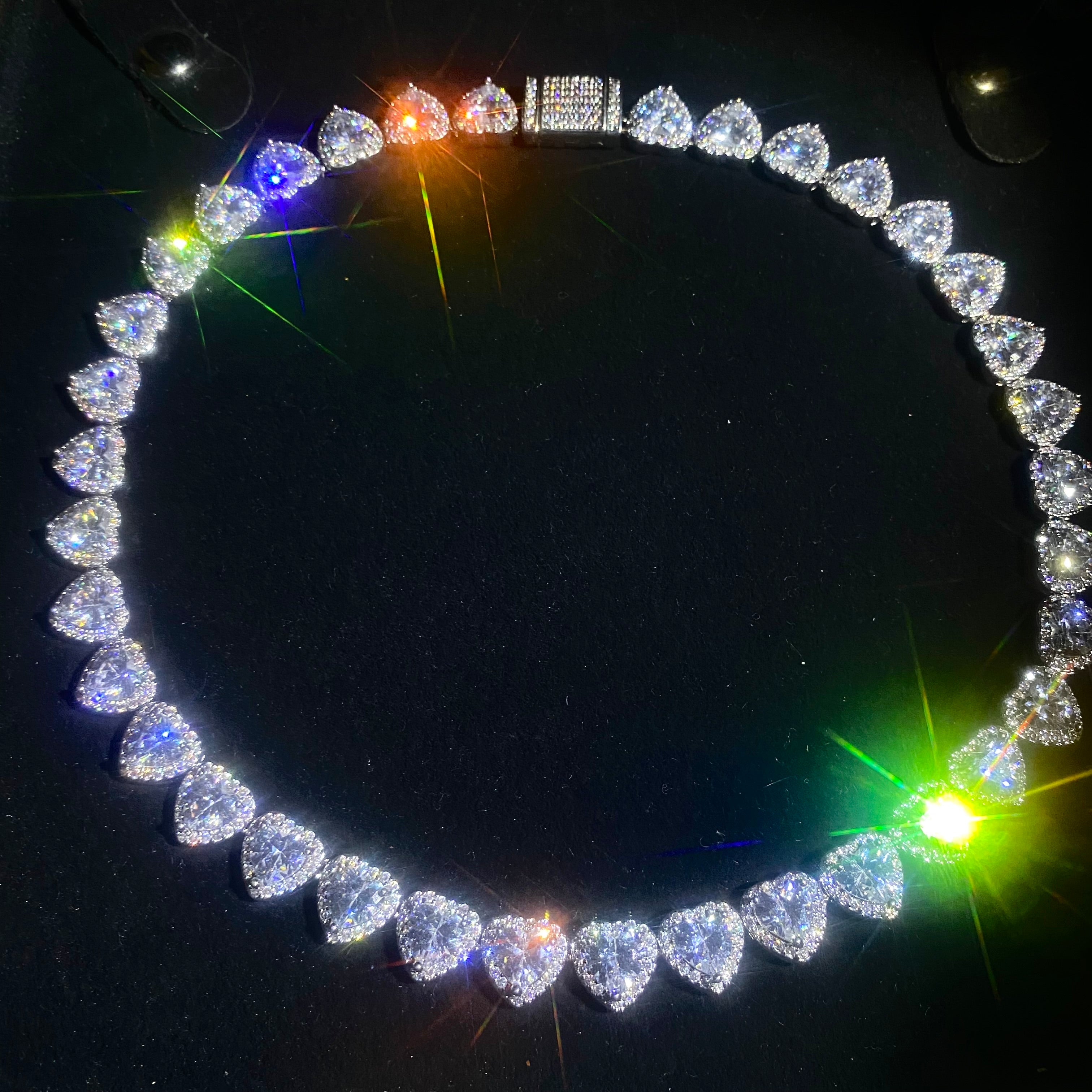 8mm Heart tennis chain