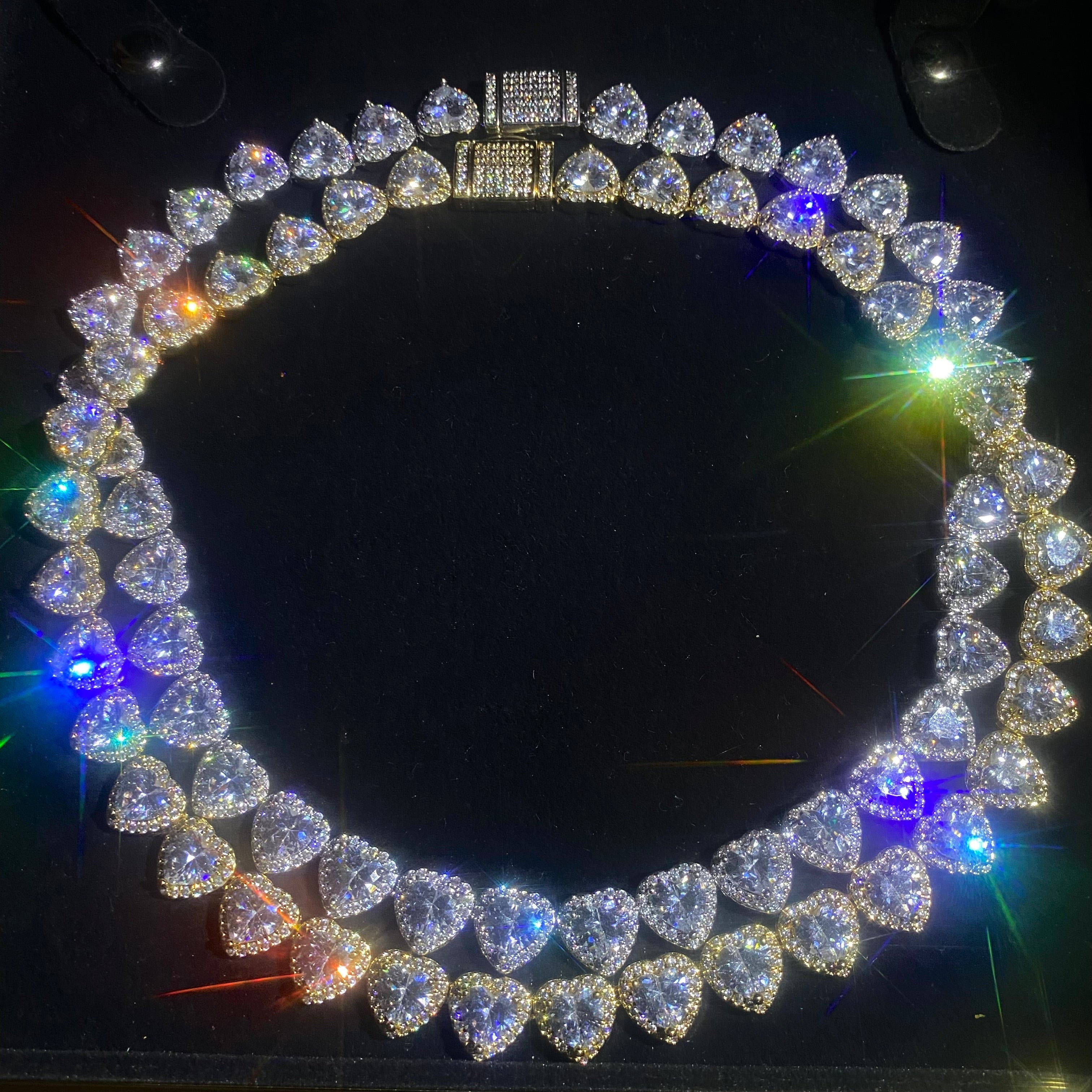 8mm Heart tennis chain