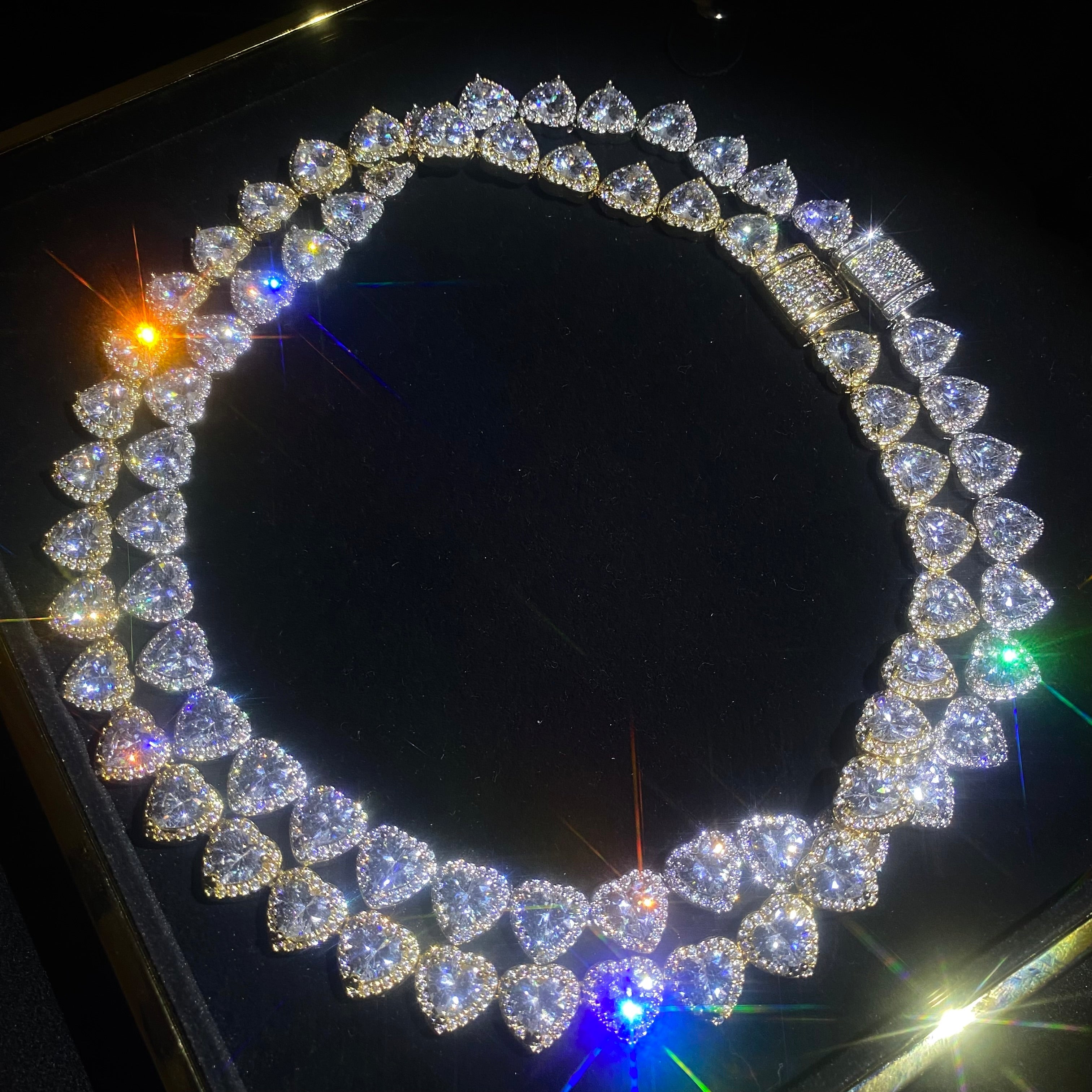 8mm Heart tennis chain