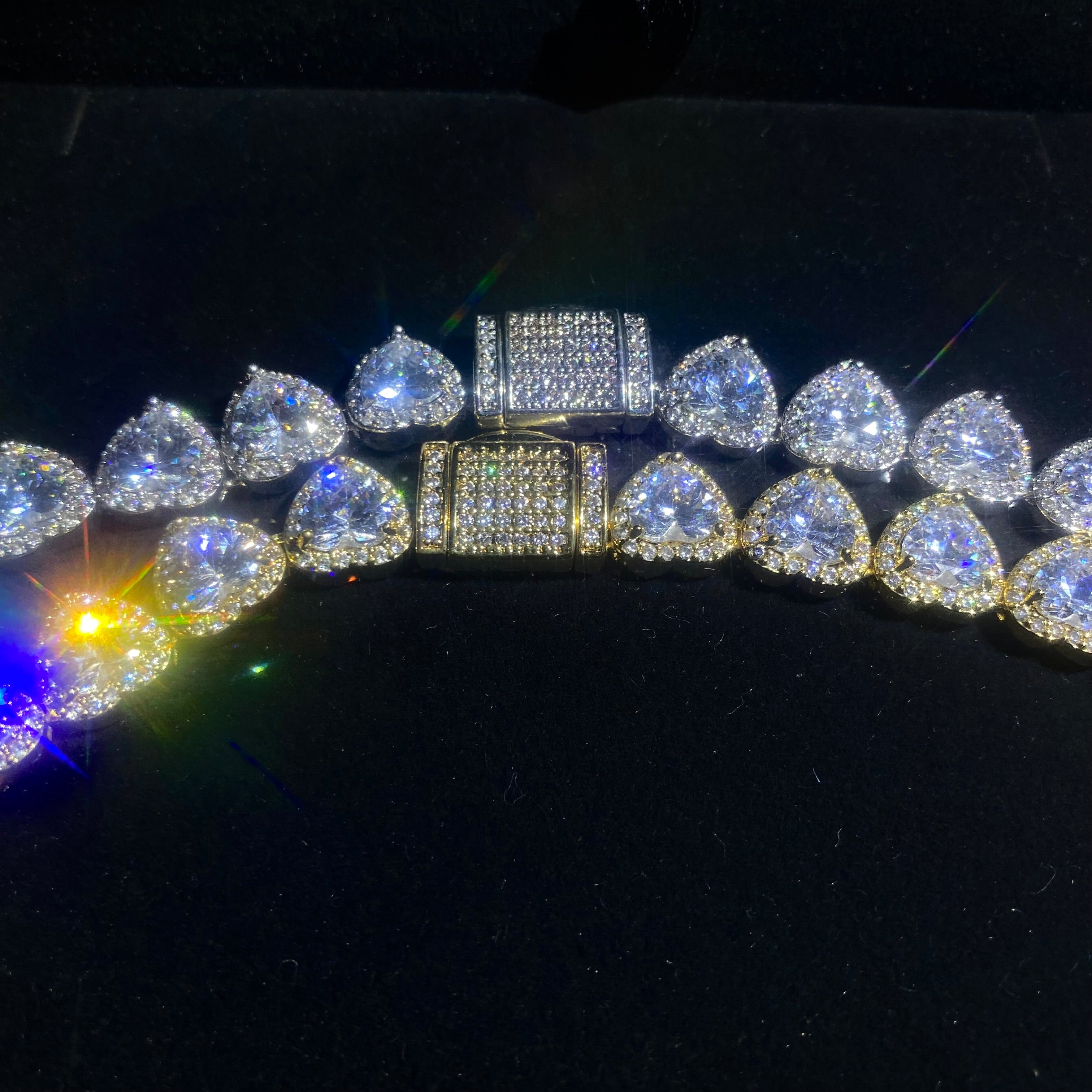 8mm Heart tennis chain