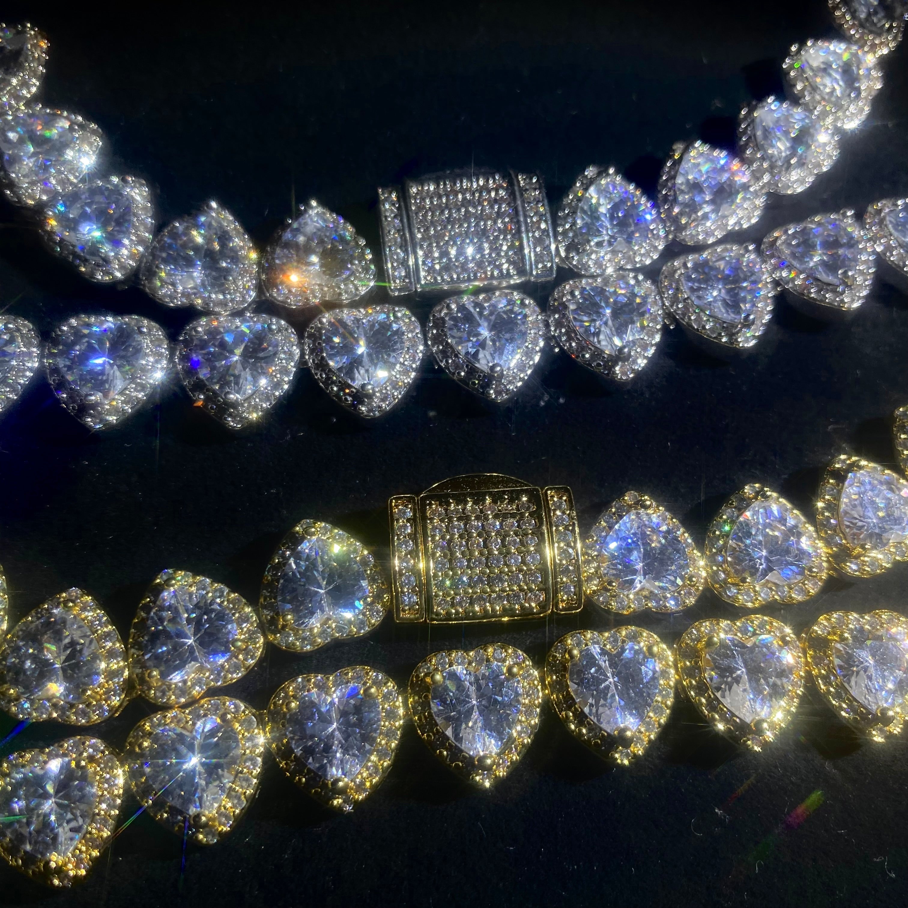 8mm Heart tennis chain