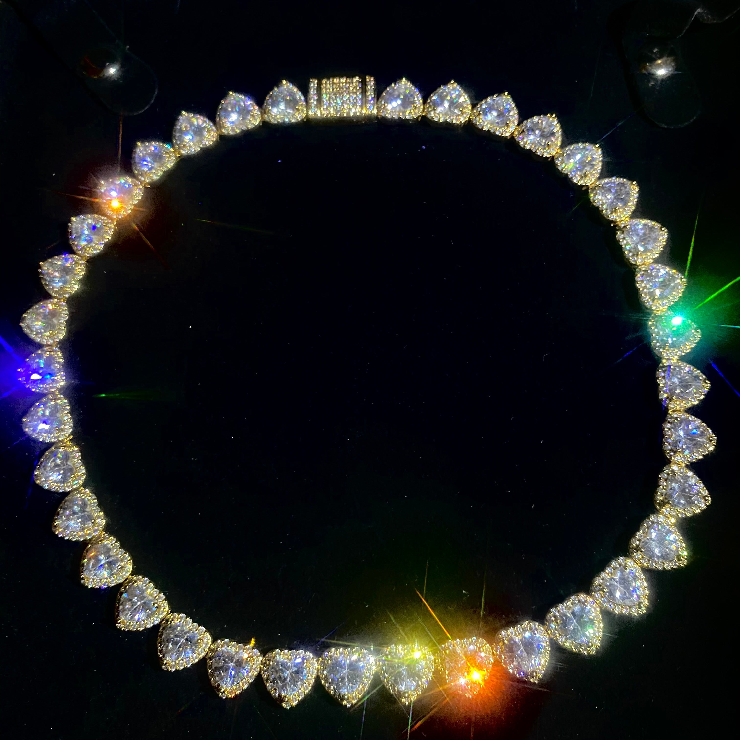 8mm Heart tennis chain