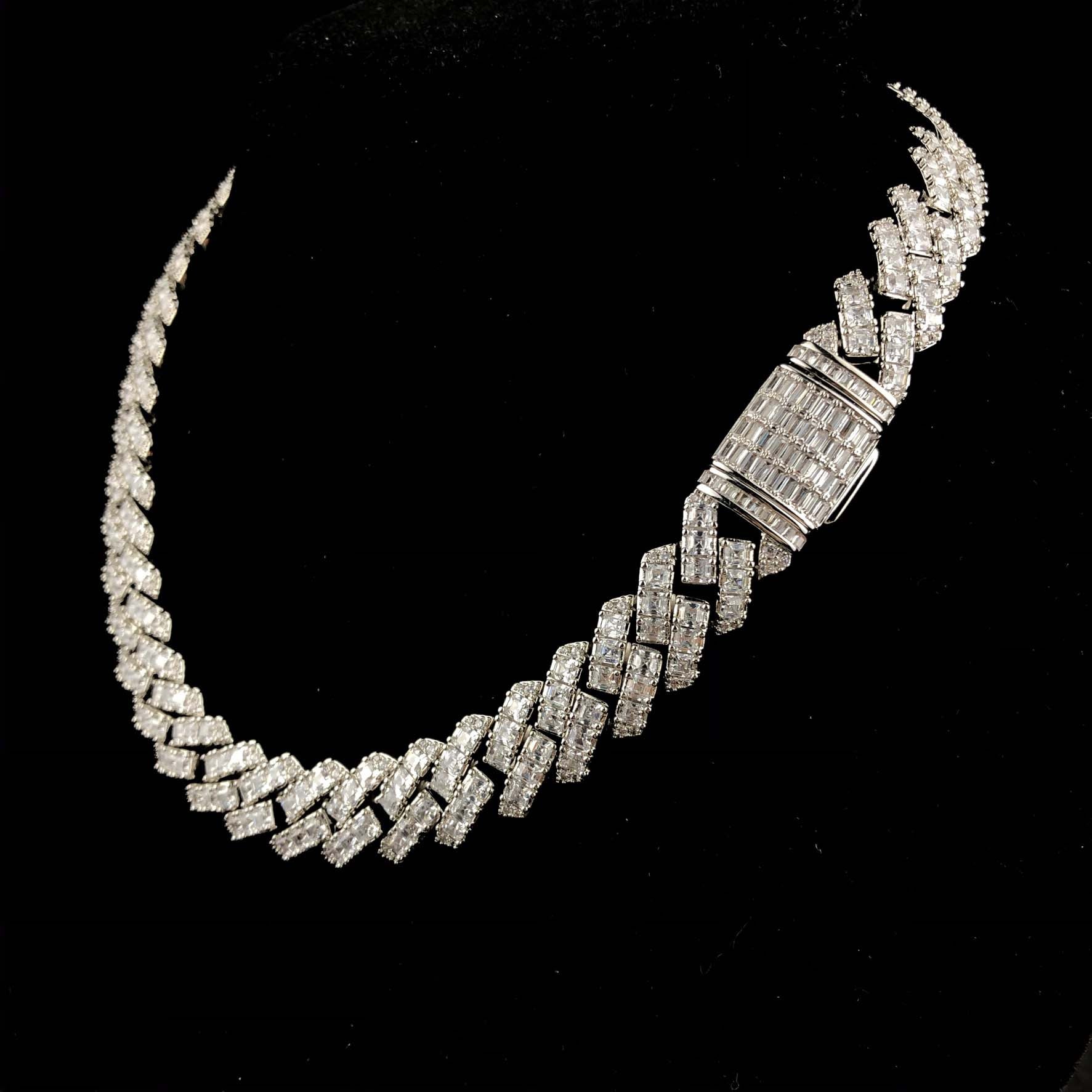 12mm Baguette Prong Cuban chain