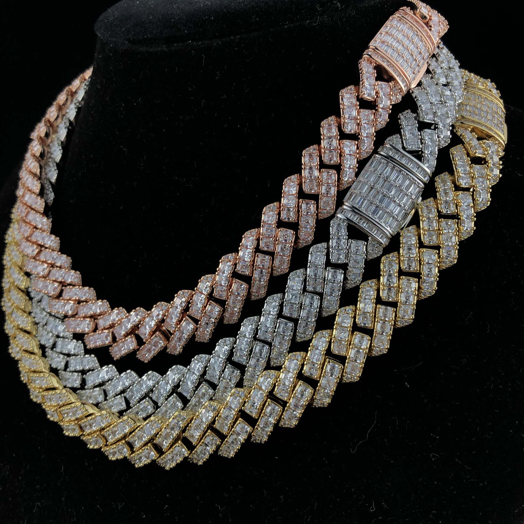 12mm Baguette Prong Cuban chain