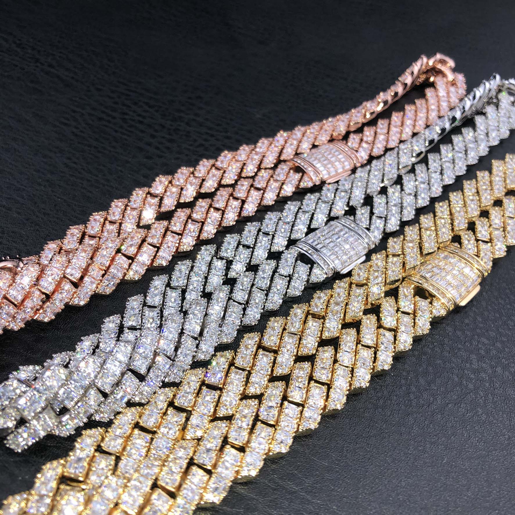 12mm Baguette Prong Cuban chain