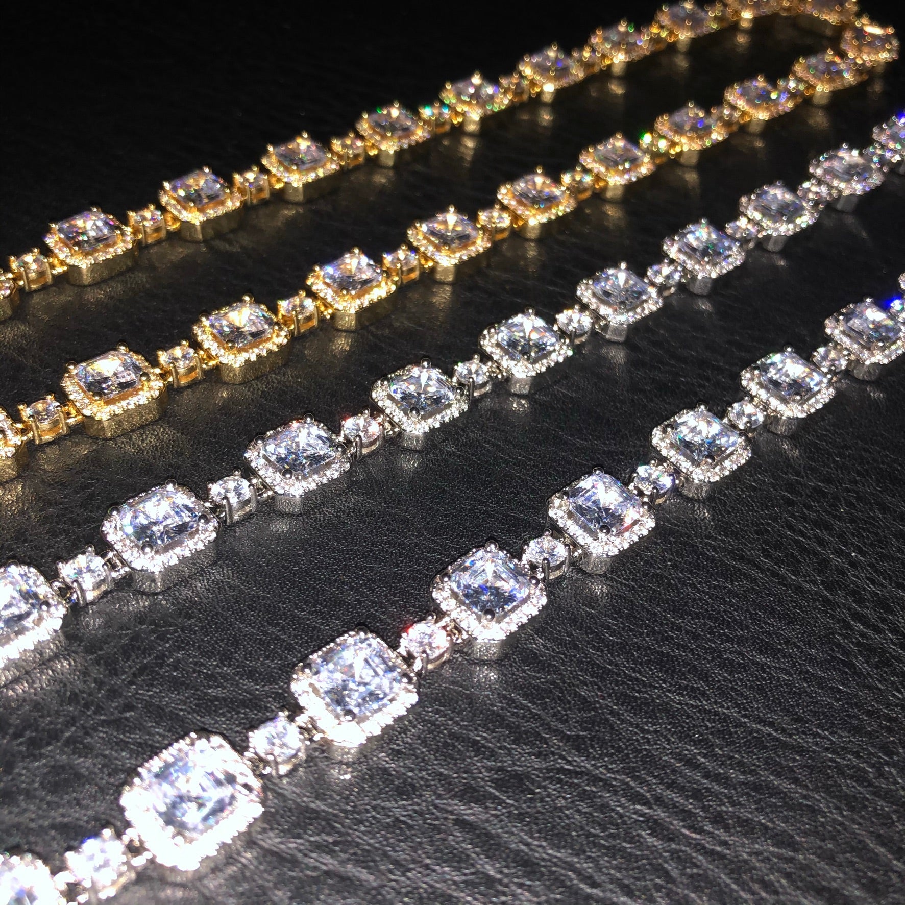 8mm Baguette  tennis Chain