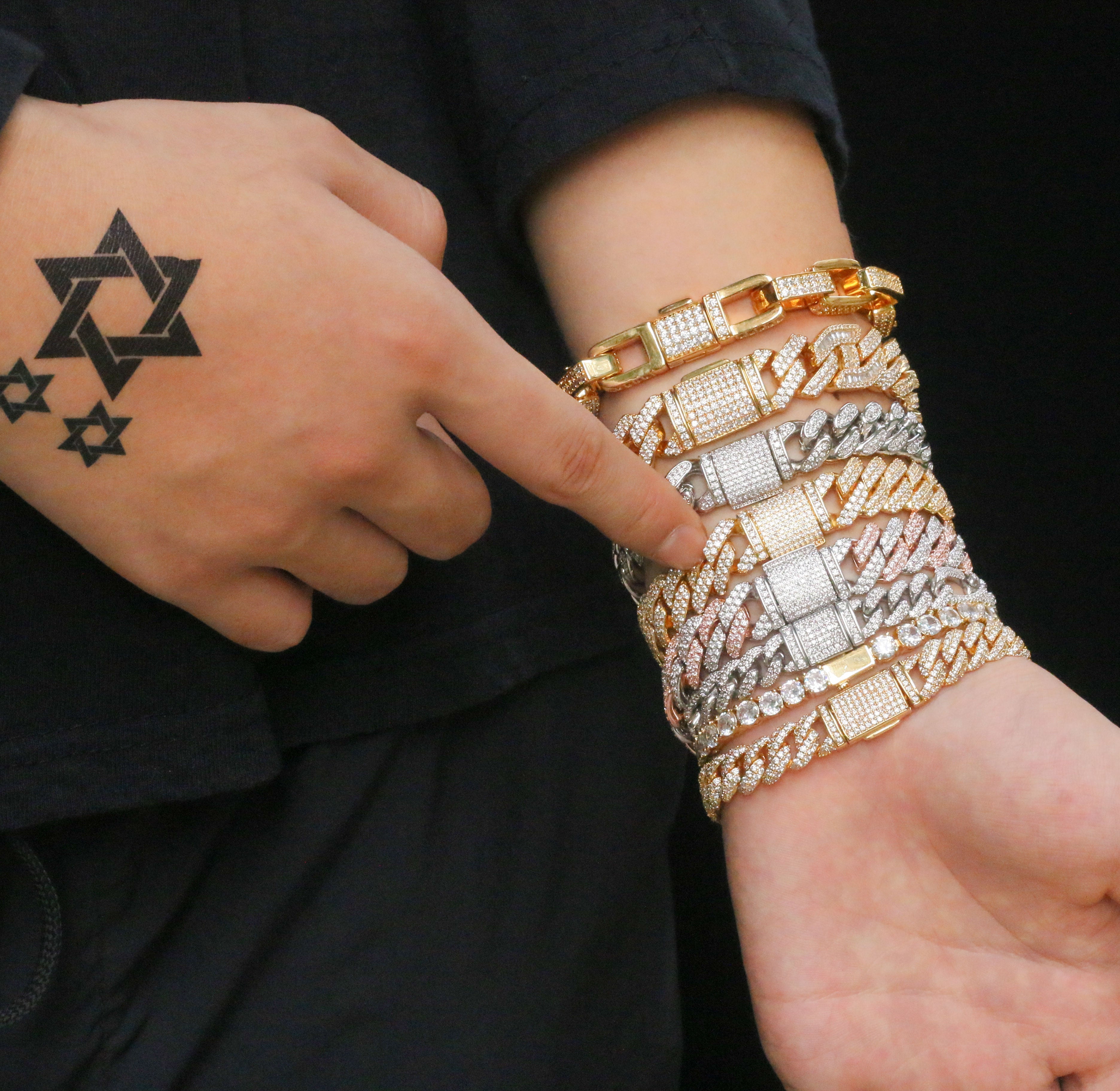 10mm Diamond Figaro Bracelet Chain