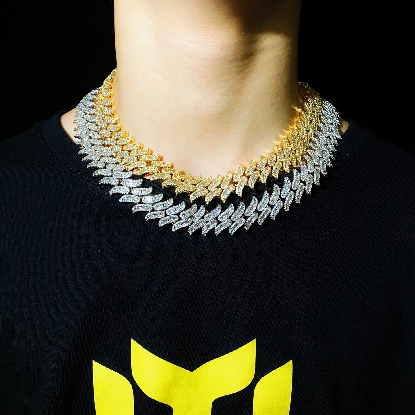 15mm Baguette Spiked cuban chain