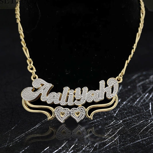 New double color name necklace