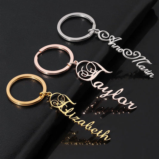 Personalized custom nameplate Keyring for women and men Valentine's Day gift