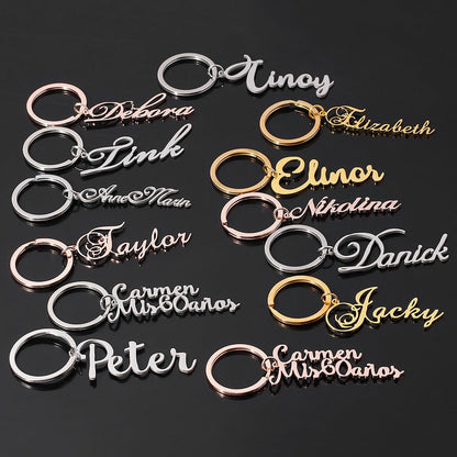 Personalized custom nameplate Keyring for women and men Valentine's Day gift