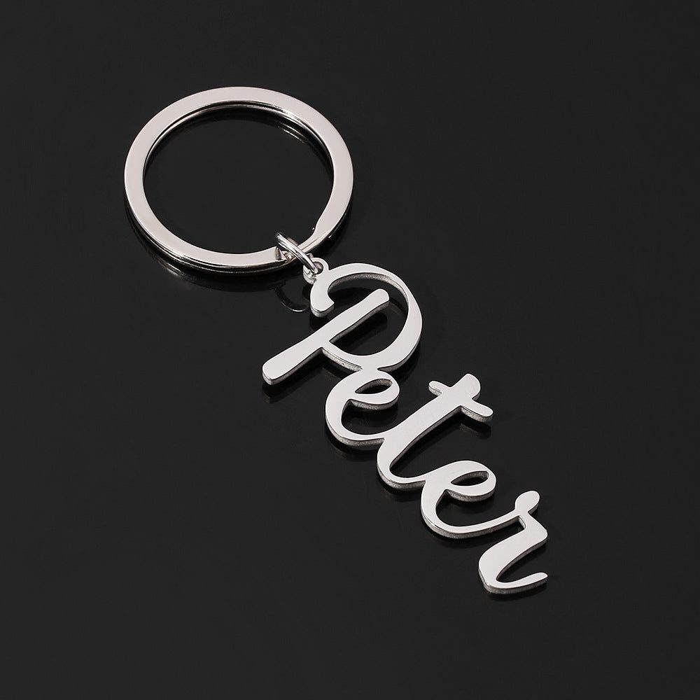 Personalized custom nameplate Keyring for women and men Valentine's Day gift